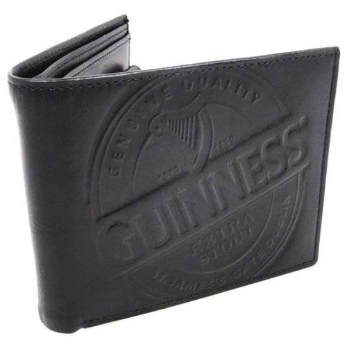 Guinness Label Leather Wallet, Black