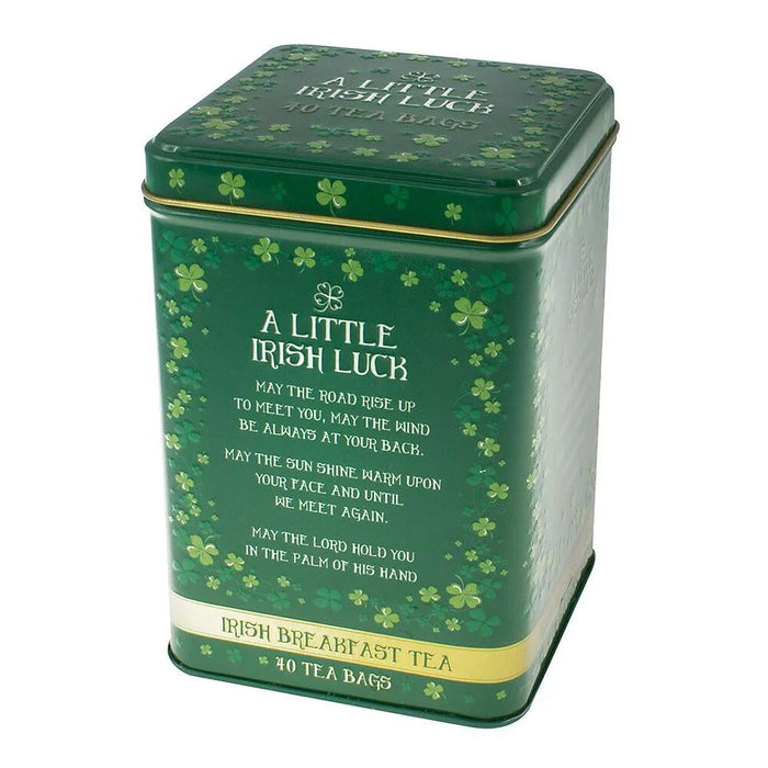 40 Breakfast Tea Bags, With A Little Irish Luck Metal Box