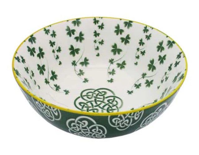 Ceramic Bowl, Trellis Shamrock