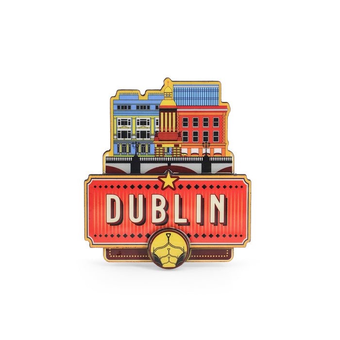 DUBLIN Cityscape WOODEN MAGNET
