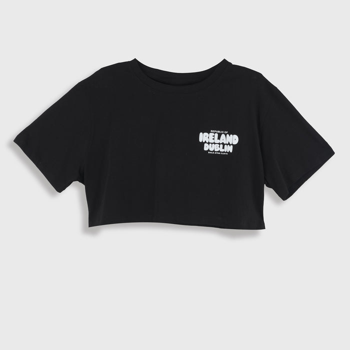Ireland Dublin Groovy Lady Crop Top Boxy Tee