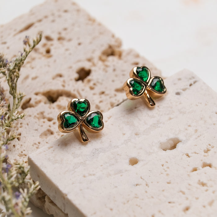 Shamrock Greenstone Earring's - 6393