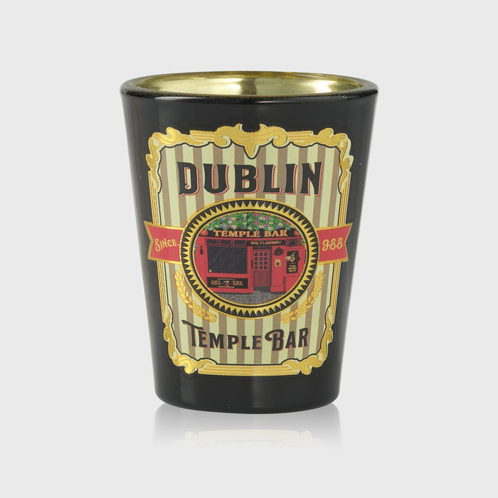 THE TEMPLE BAR DUBLIN VINTAGE BLACK SHOT GLASS