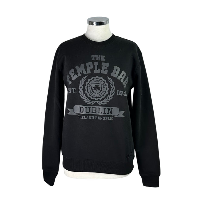 The Temple Bar Laurels All Black Crewneck