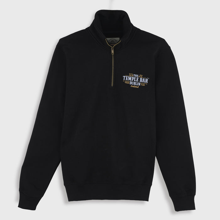 The Temple Bar Embroidered Quarter Zip Sweatshirt