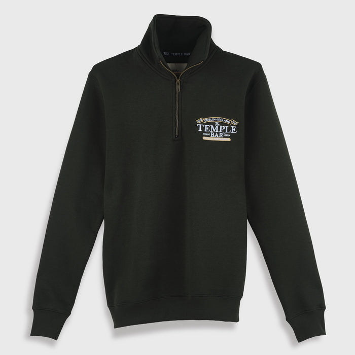 The Temple Bar Embroidered Quarter Zip Sweatshirt