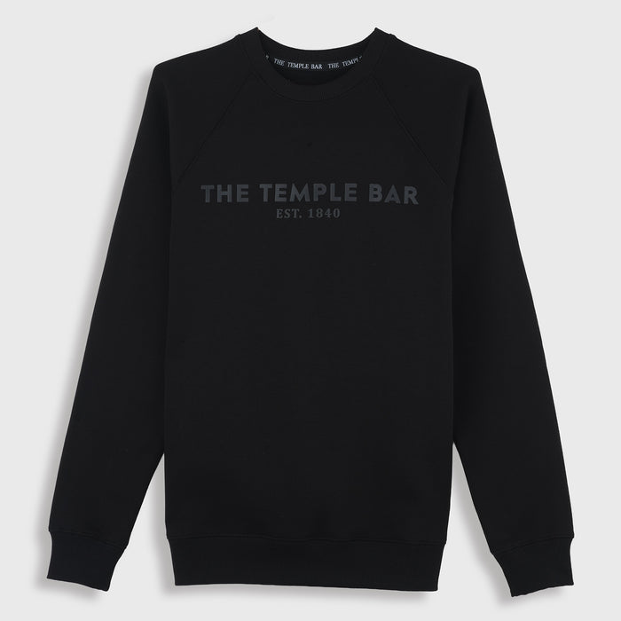 The Temple Bar Raglan Unisex Solid Black Sweatshirt