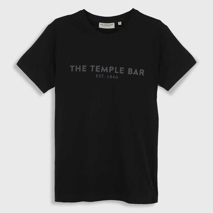 The Temple Bar Raglan Unisex Solid Black TShirt
