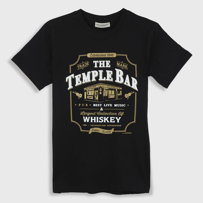 The Temple Bar Whiskey Unisex  T-Shirt Solid Black