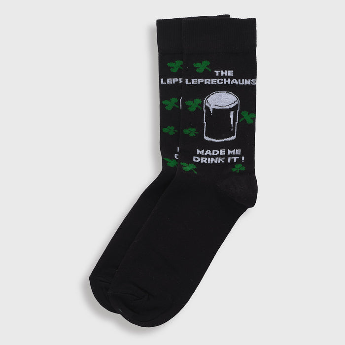 "The Leprechauns made me drink it" BLACK SOCKS