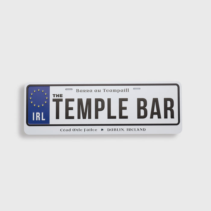 The Temple Bar IRL License Reg Plate
