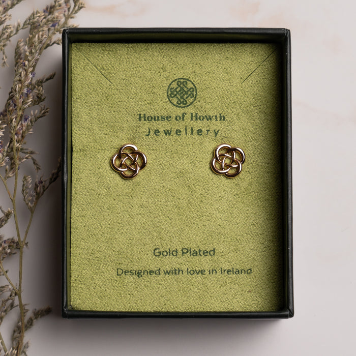 Trinity Knot Studs Gold Plated - 1876