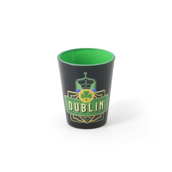 VINTAGE DUBLIN HAPENNY BLACK SHOT GLASS