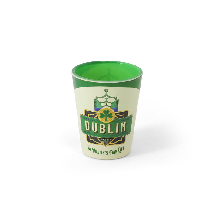 VINTAGE DUBLIN HAPENNY CREAM SHOT GLASS