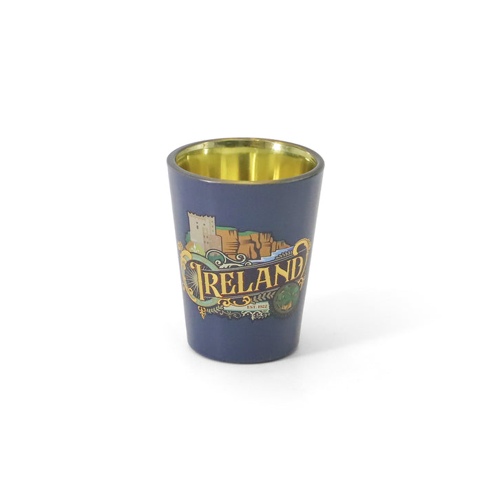 VINTAGE IRELAND CLIFFS BLUE SHOT GLASS