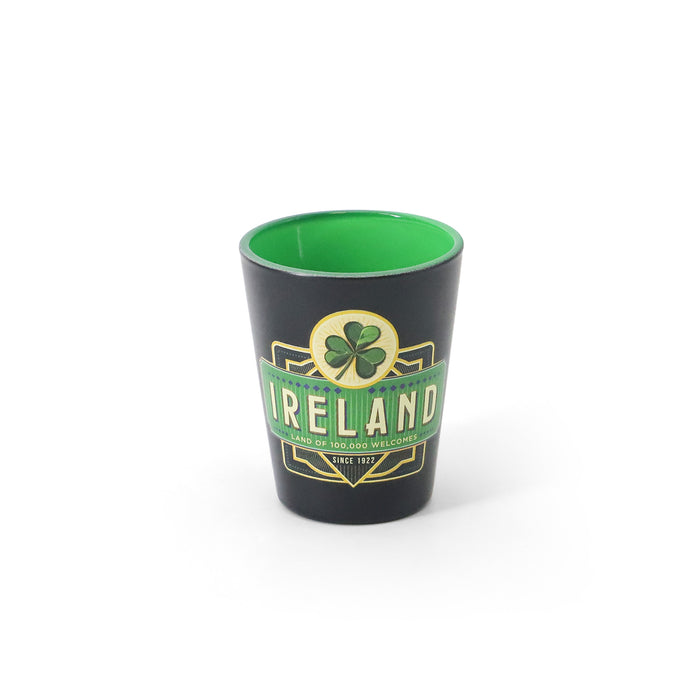VINTAGE IRELAND SHAMROCK BLACK SHOT GLASS