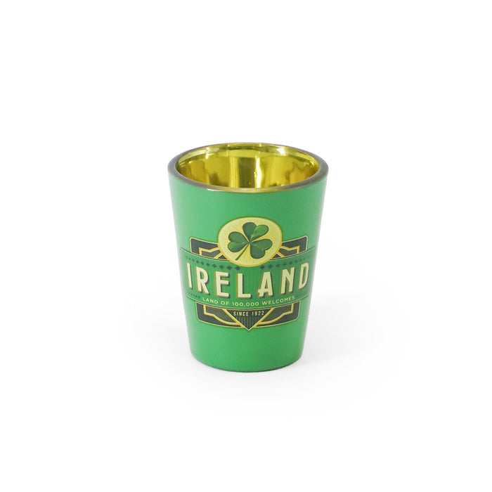 VINTAGE IRELAND SHAMROCK GREEN SHOT GLASS