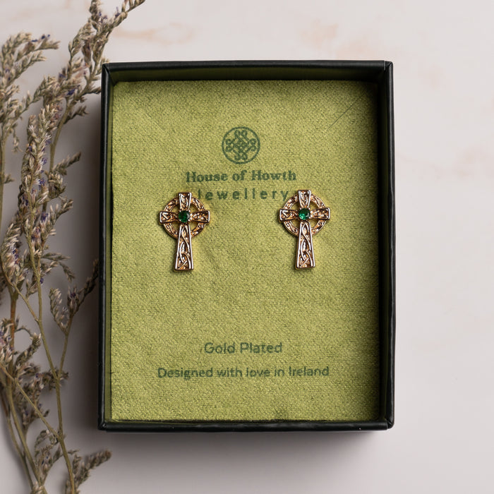 Celtic Cross Studs Gold Plated - 1870