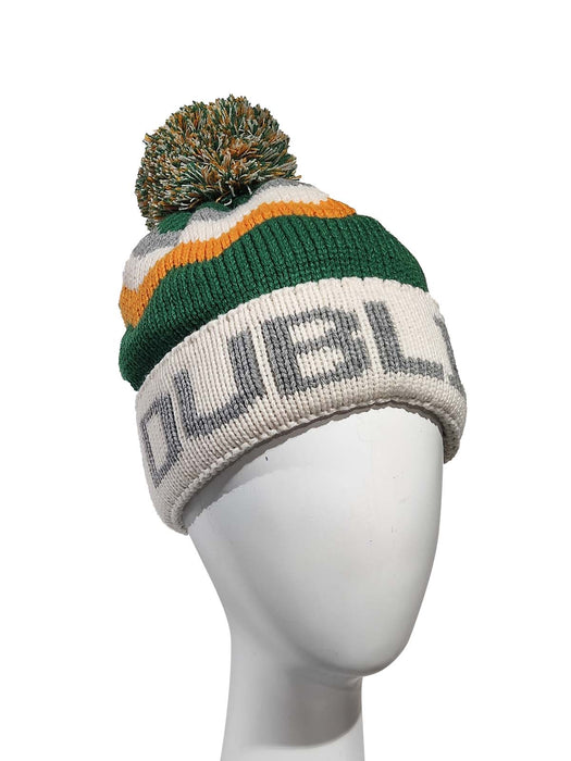 Big City - Dublin Knitwear Hat, Green And Orange.