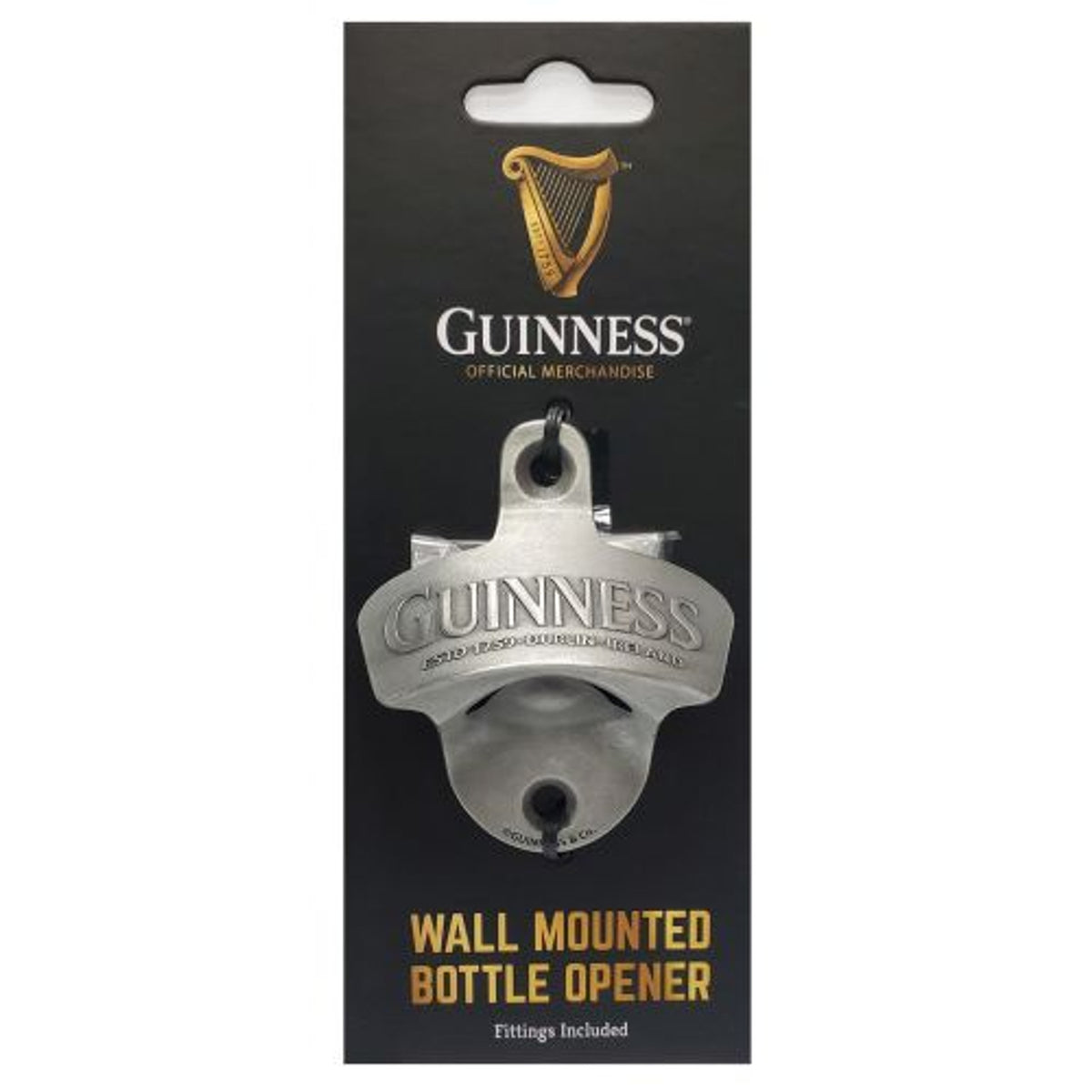 GUINNESS Abrebotella montada en la pared de hierro fundido GUINNESS Abrebotella montada en la pared de hierro fundido