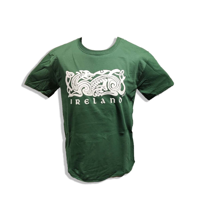 Dragon, Celt Design, T-Shirt - Green - L